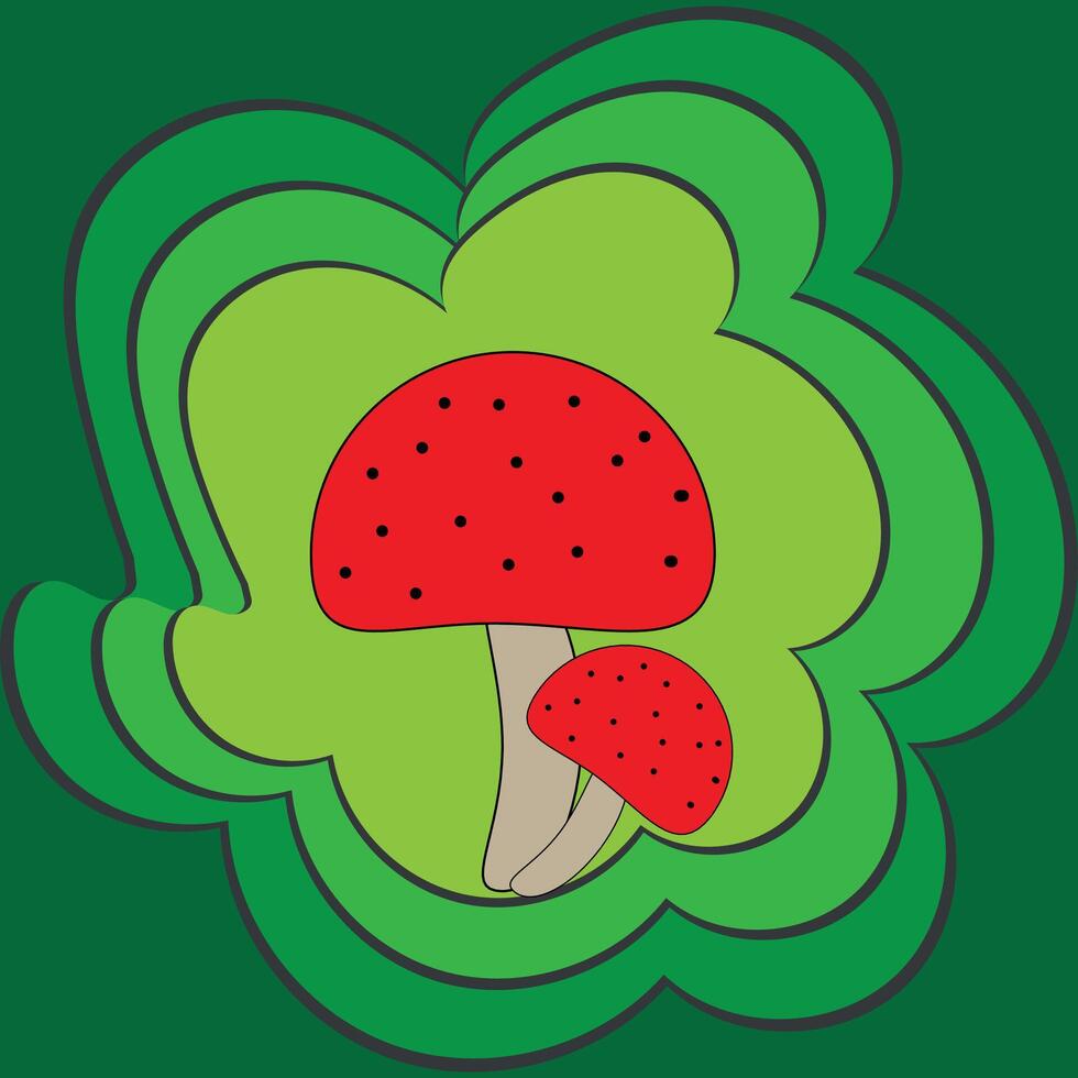 Mushroom cartoon Background design vector