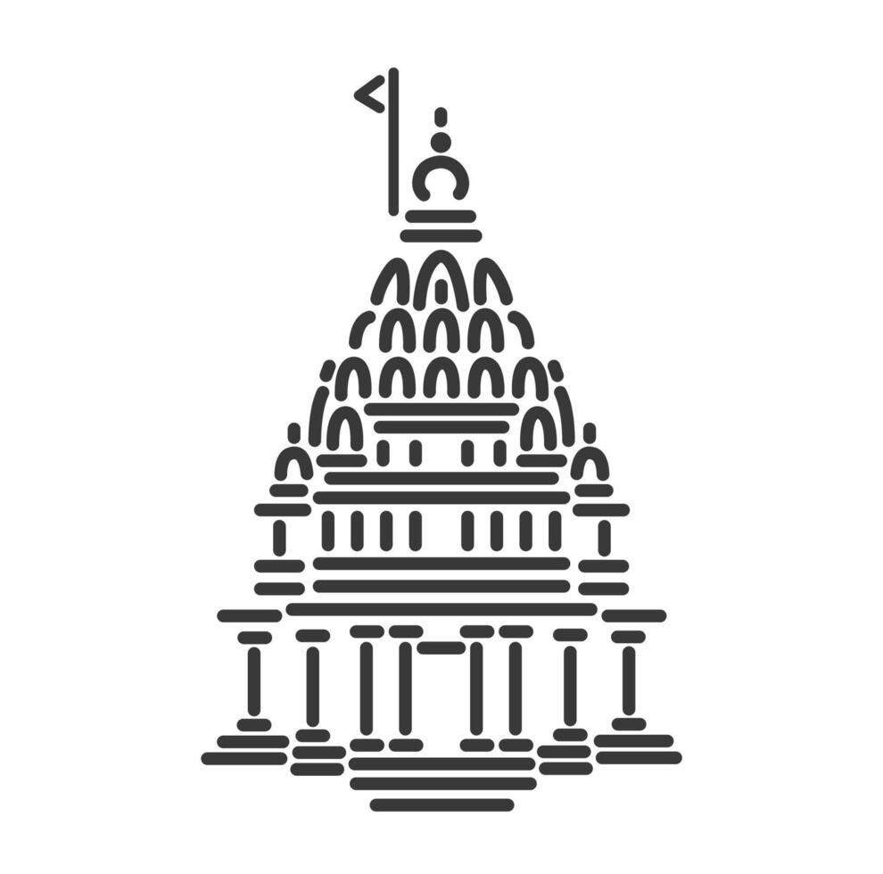 Mahakaleshwar Temple illustration vector icon.