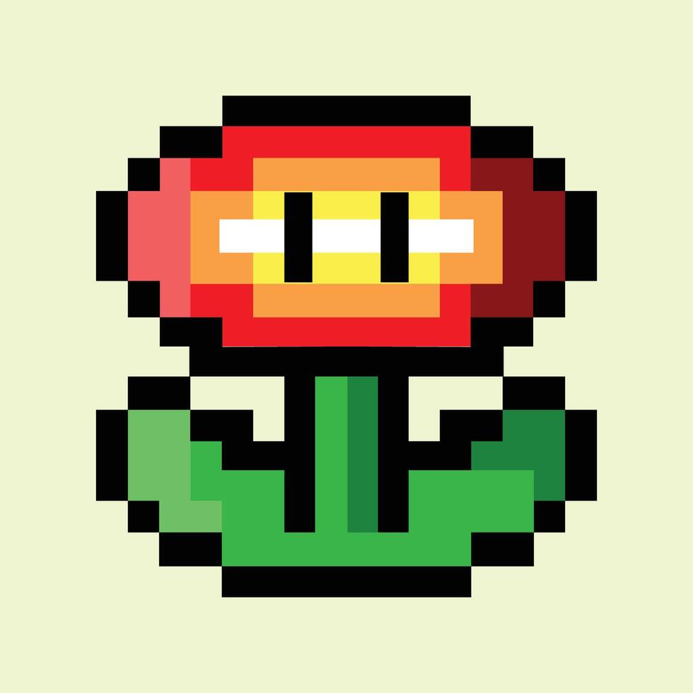 Flower Super Power Pixelation vector