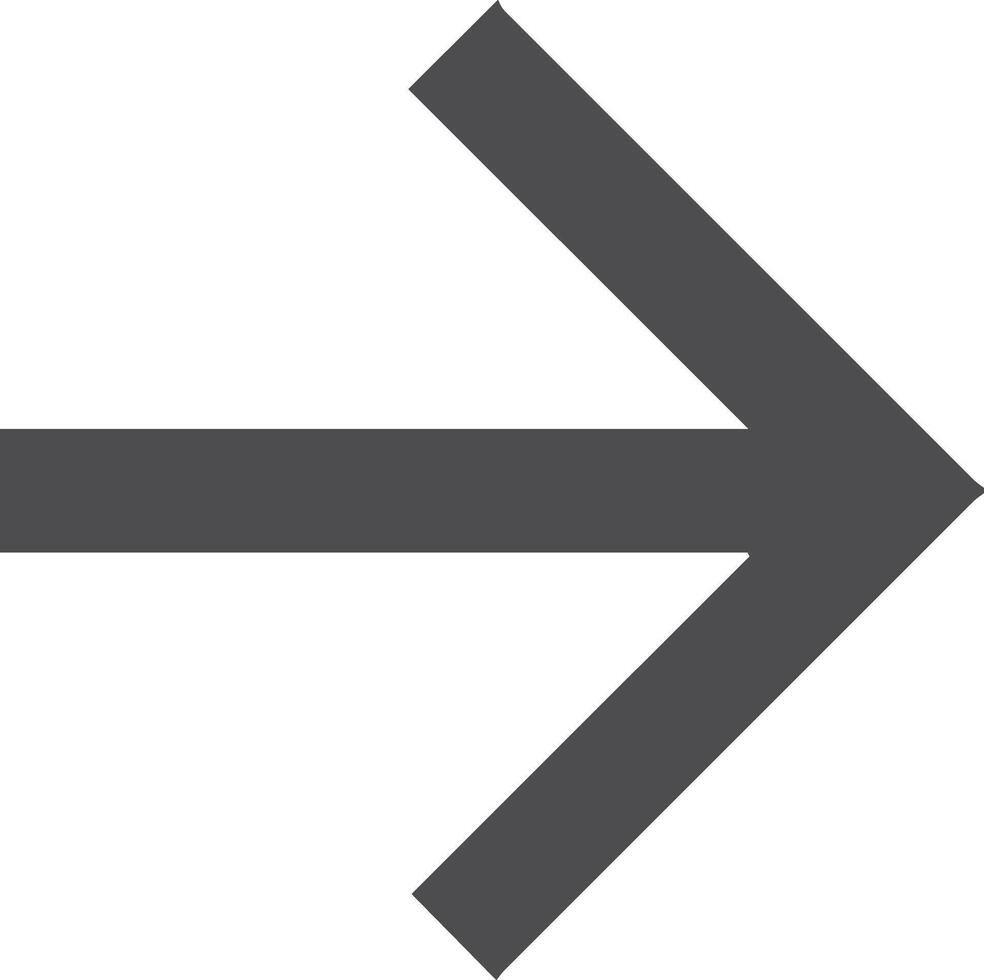 Straight pointed arrow icon. Black arrow pointing to the right. Black direction pointer, website design arrow graphics, vector isolated eps editable circular triangular shape going east