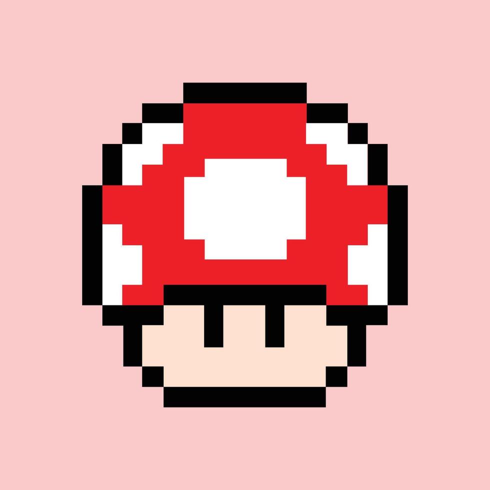 Power Up Mushroom Pixelation vector