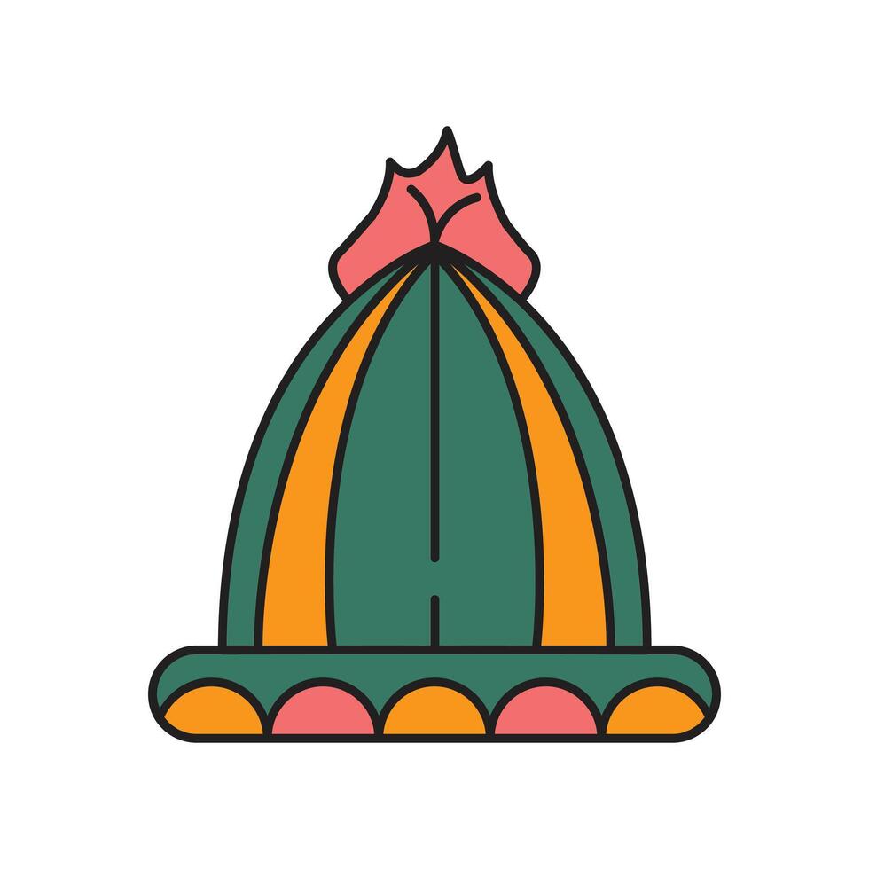 cabeza cubrir icono diseño. con un sencillo línea y color ilustración diseño vector