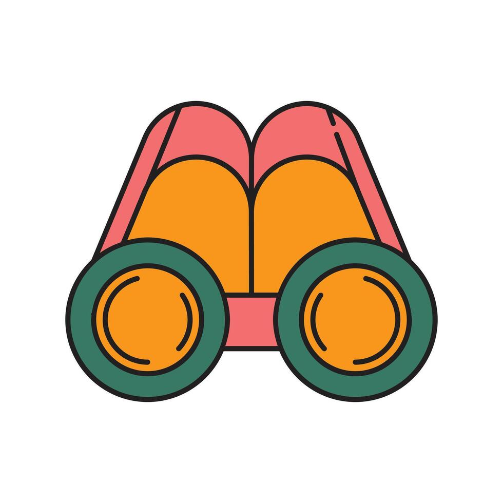 Binoculars Icon Design. with a simple line and color illustration design vector