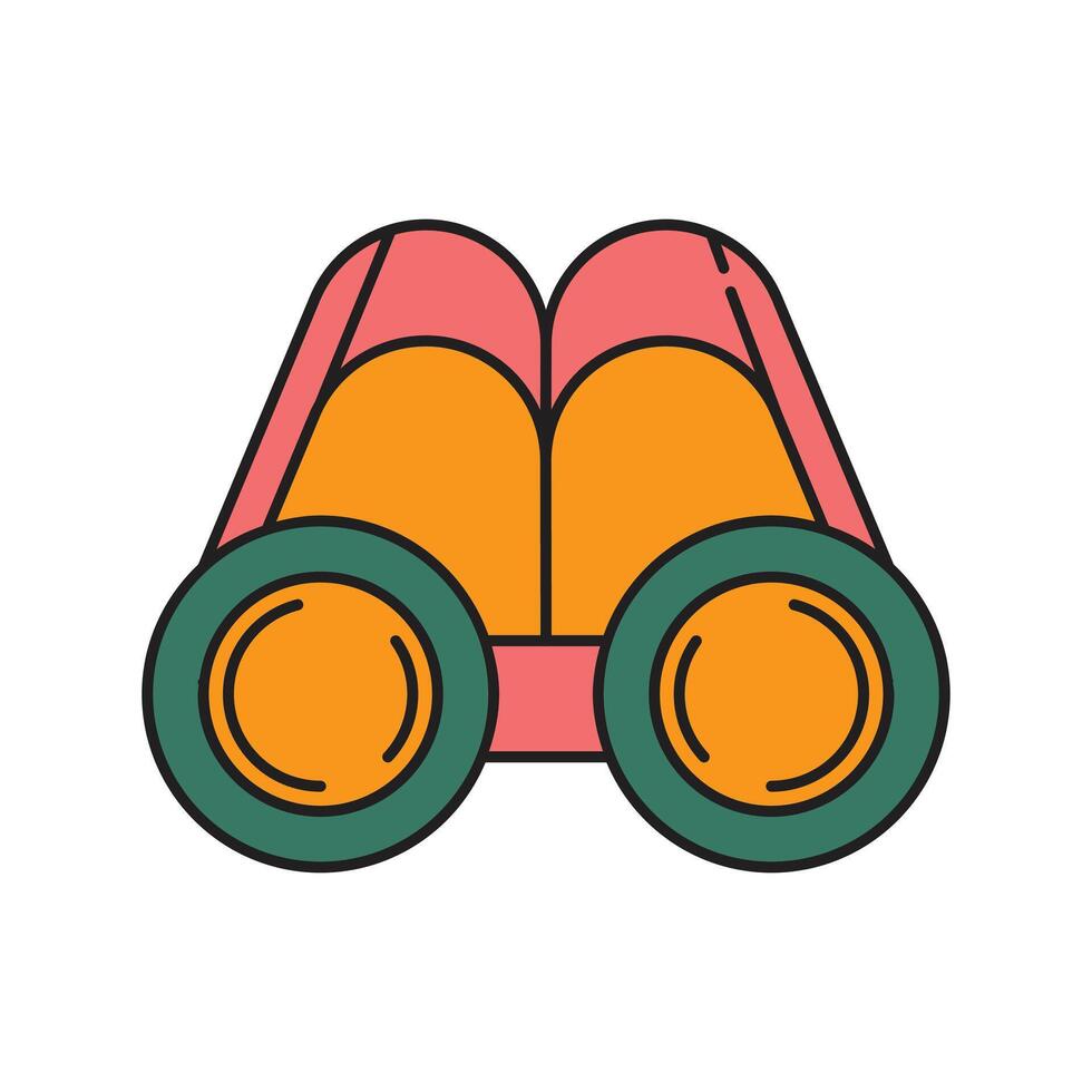 Binoculars Icon Design. with a simple line and color illustration design vector