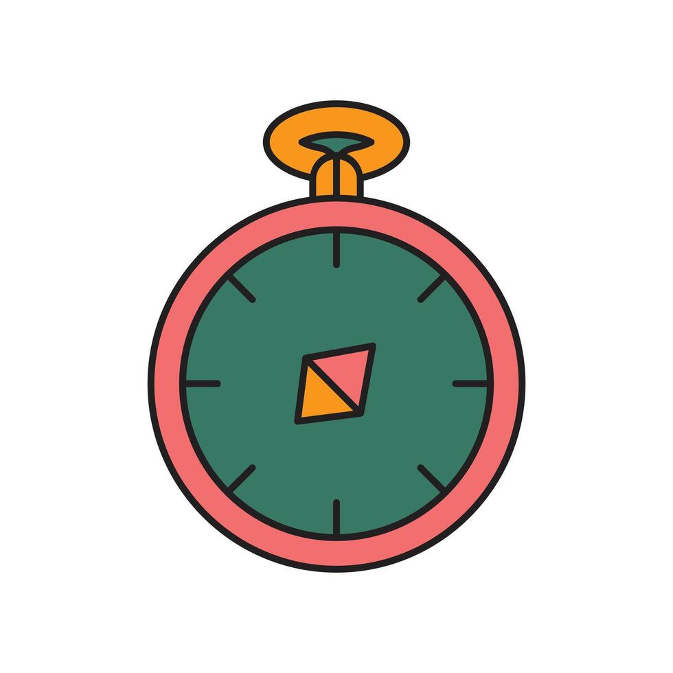 Compass Icon Design. with a simple line and color illustration design vector