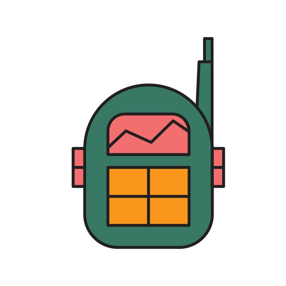 Handy talky Icon Design. with a simple line and color illustration design vector