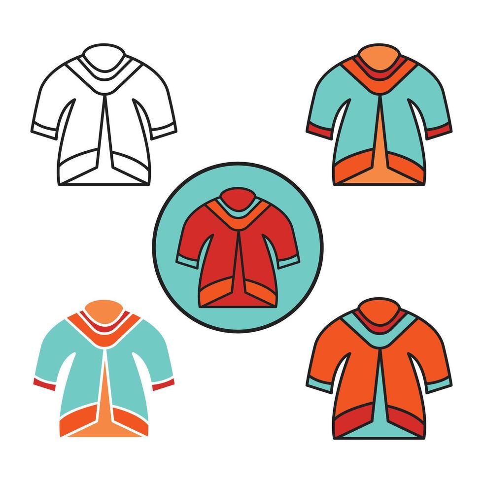 Graduation Dress Icon. Graphic element illustration with Minimalist style on white background. Vector Illustration.