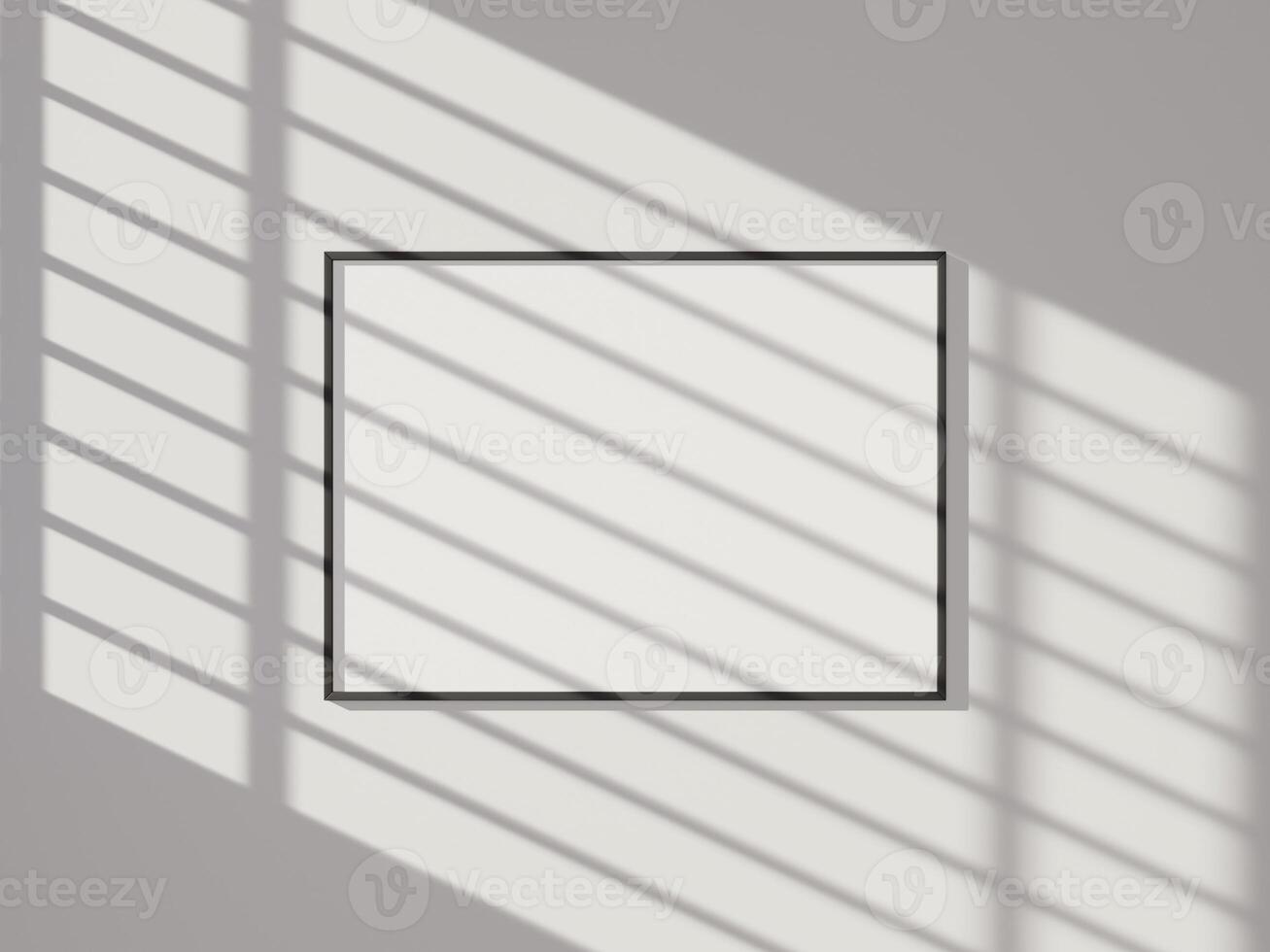 Minimal picture poster frame mockup on white wall photo