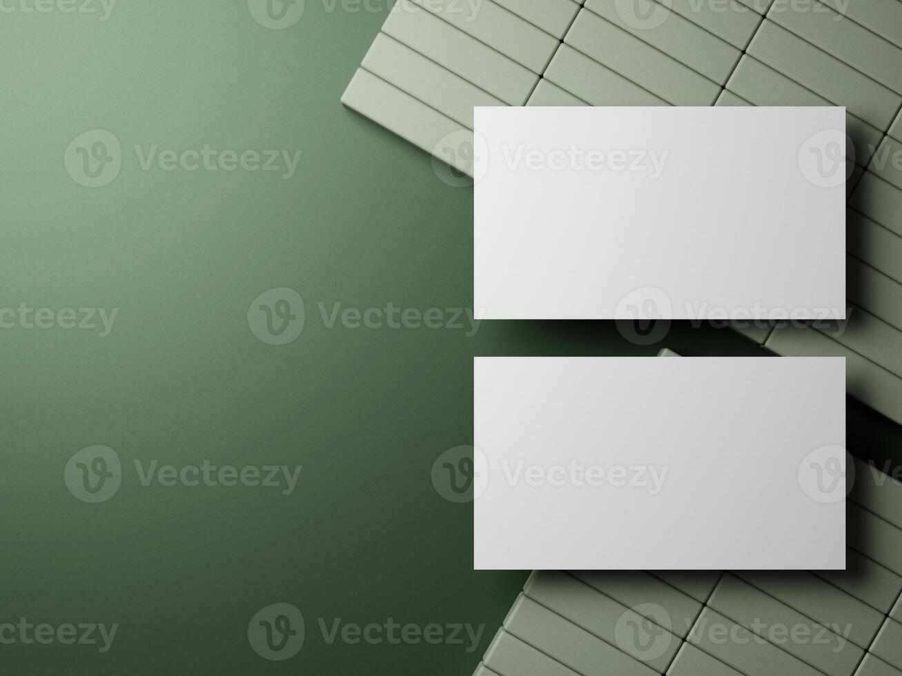 Blank white 3d business card template 3d render illustration for mock up and design presentation. photo
