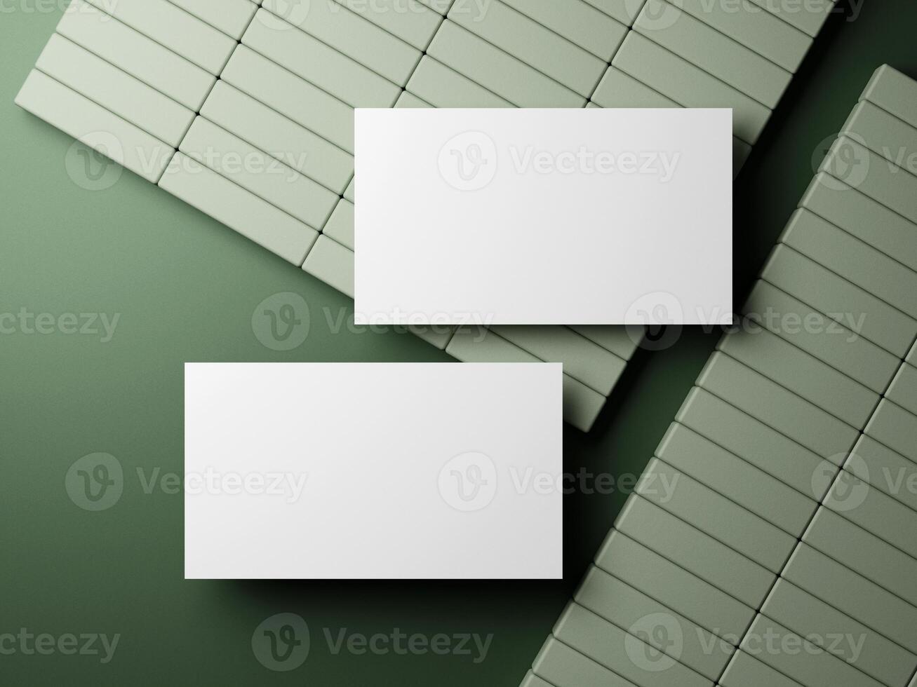 Blank white 3d business card template 3d render illustration for mock up and design presentation. photo