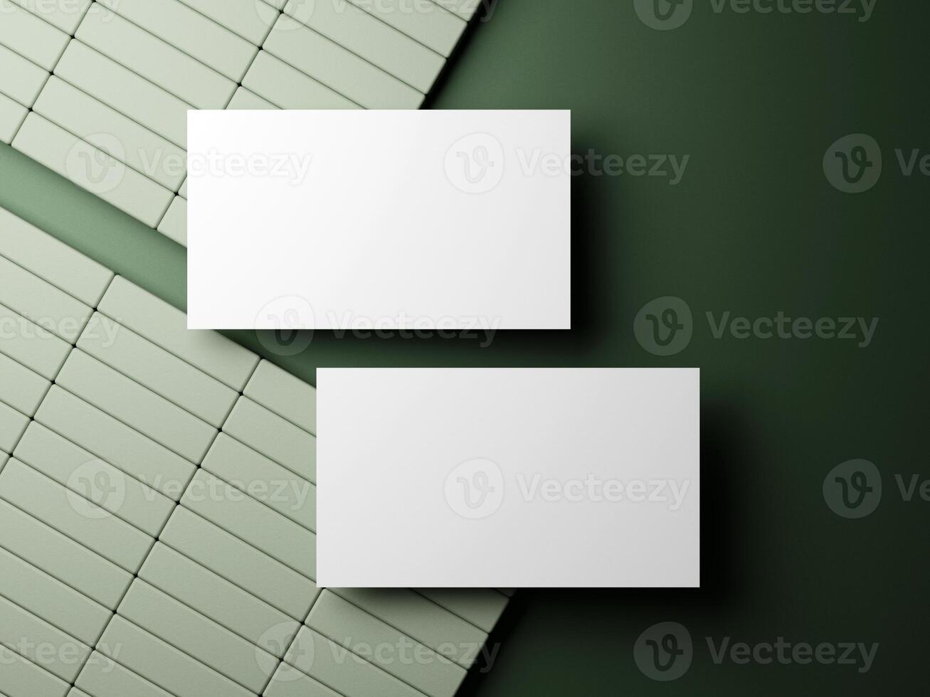 Blank white 3d business card template 3d render illustration for mock up and design presentation. photo