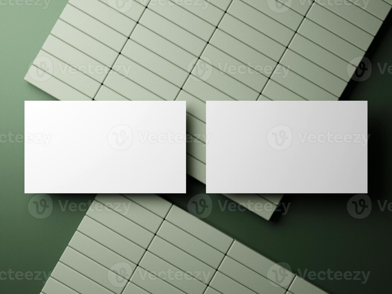 Blank white 3d business card template 3d render illustration for mock up and design presentation. photo