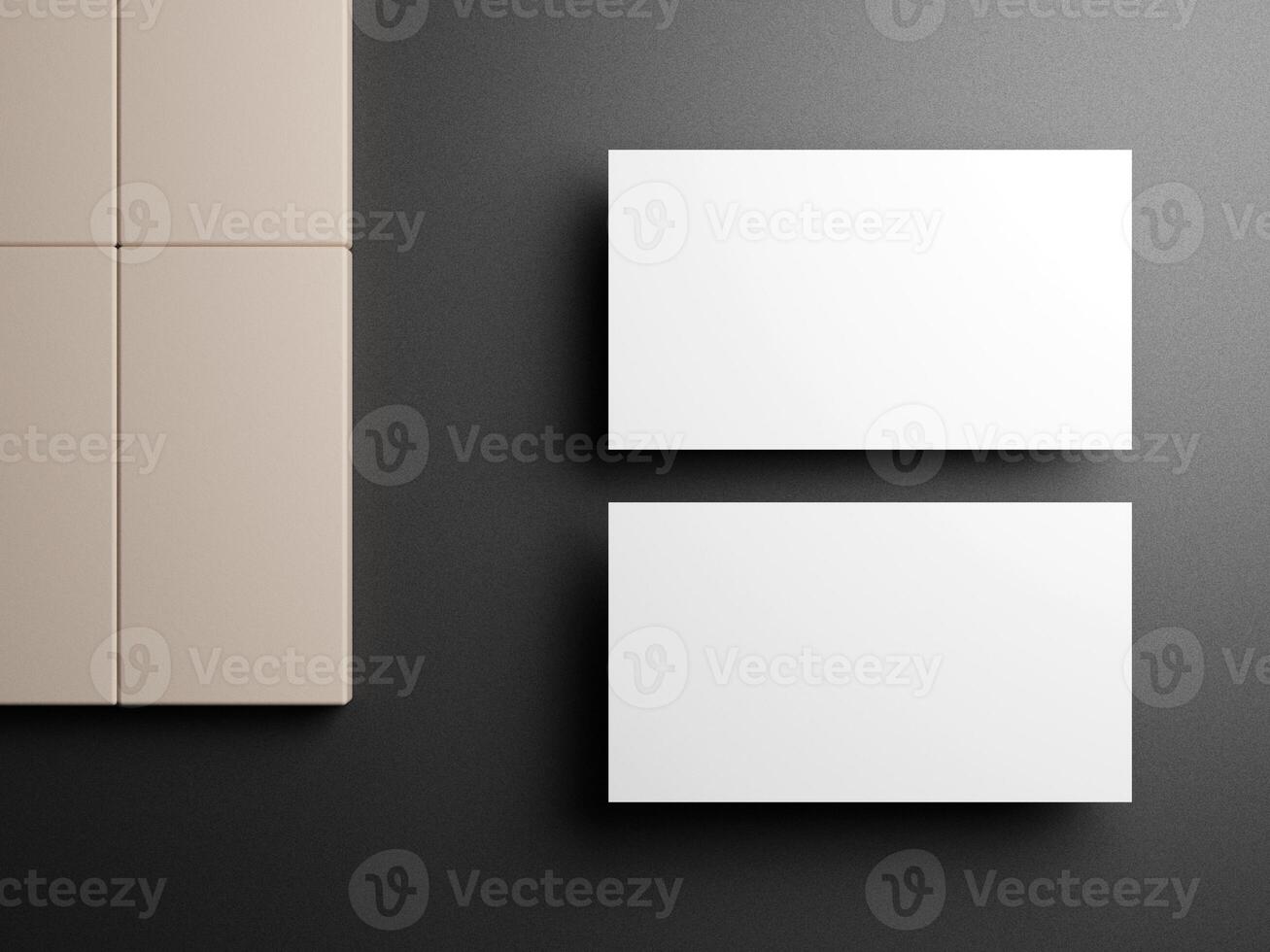 Blank white 3d business card template 3d render illustration for mock up and design presentation. photo