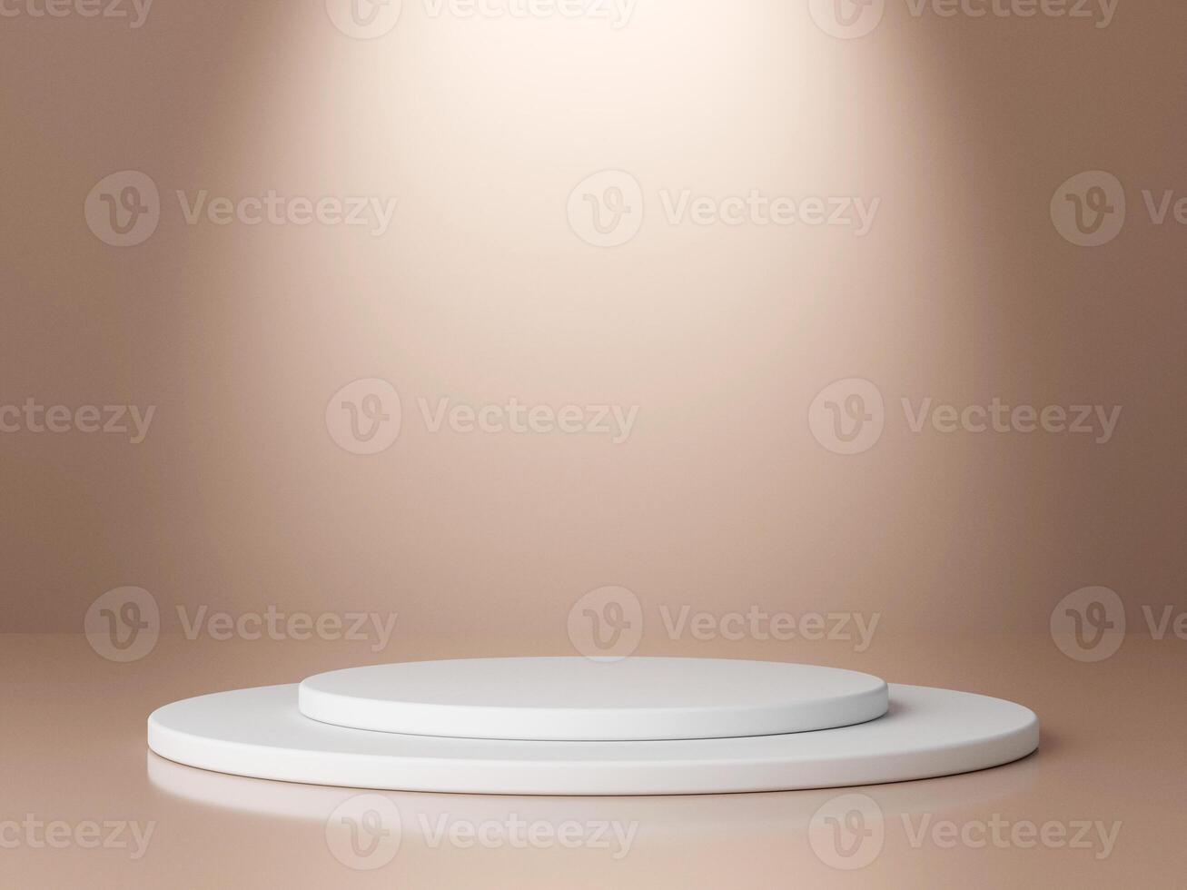 Set of cylinder pedestal podium display, Empty room background. Abstract modern rendering 3d shape for products display presentation. photo