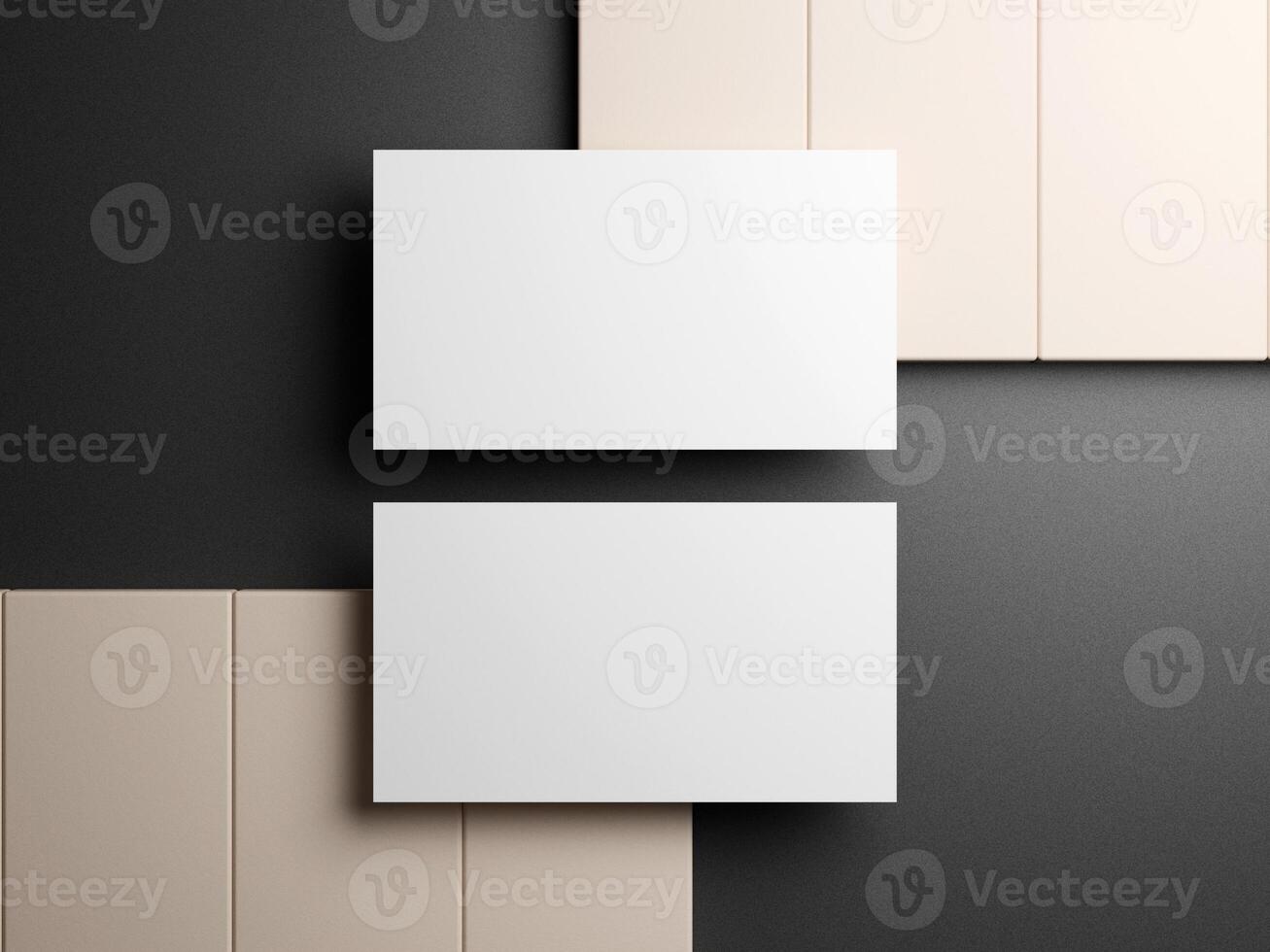 Blank white 3d business card template 3d render illustration for mock up and design presentation. photo