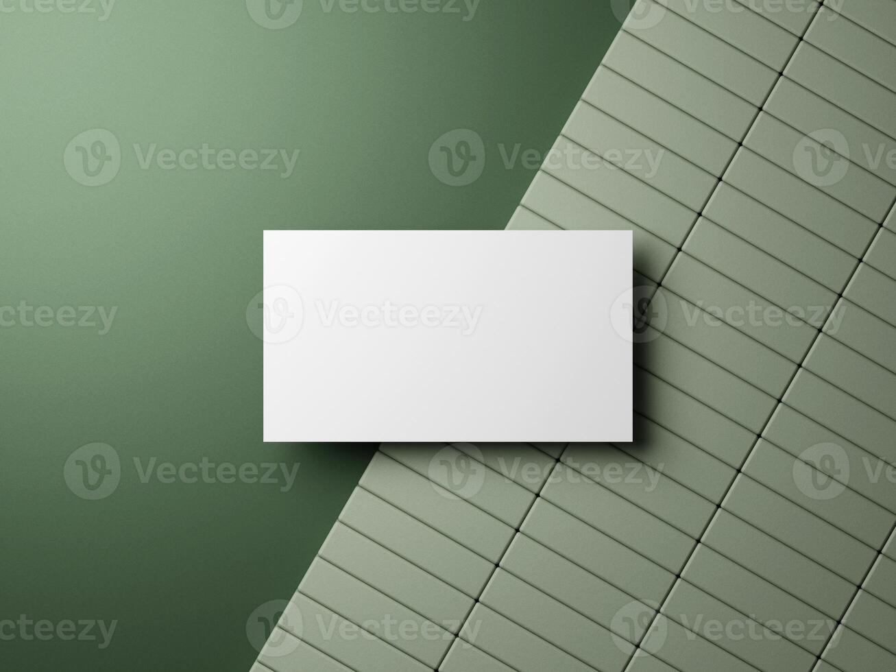 Blank white 3d business card template 3d render illustration for mock up and design presentation. photo