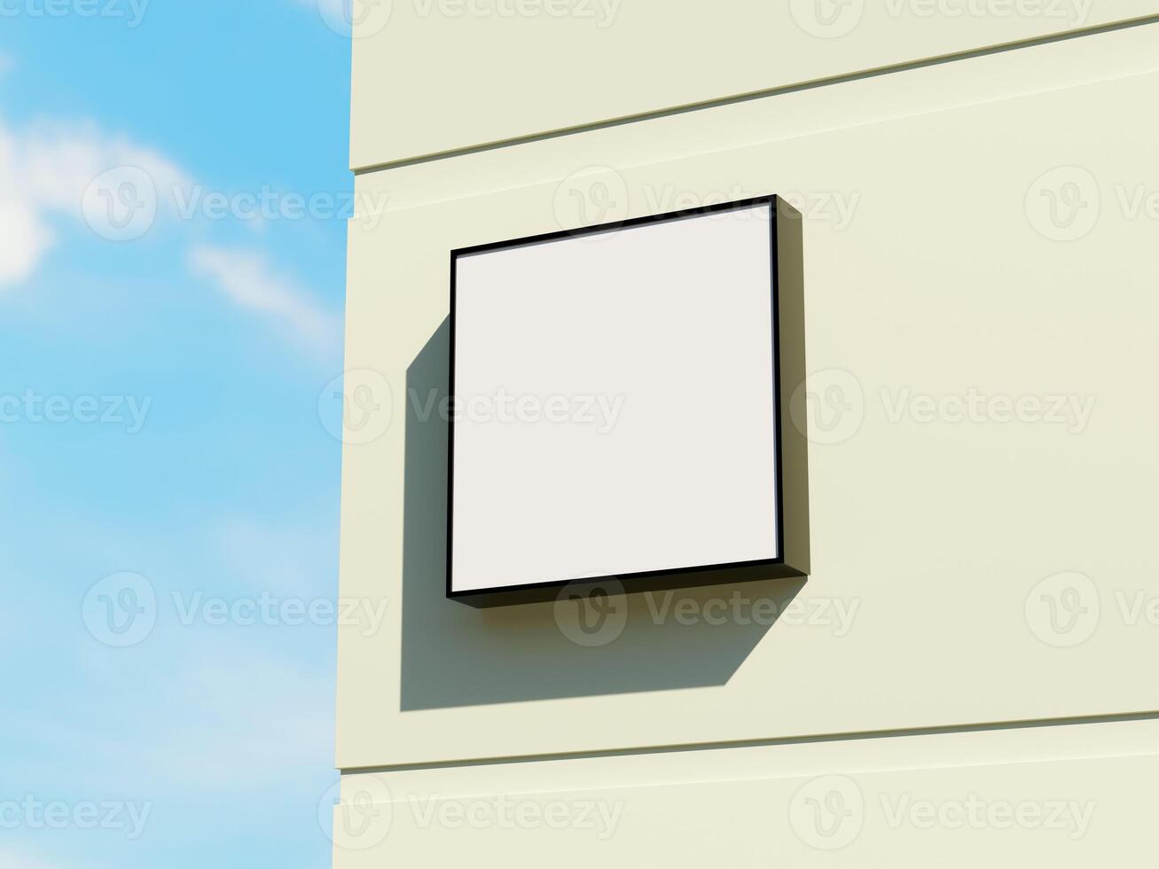 Wall Mounted Storefront Sign Mockup photo