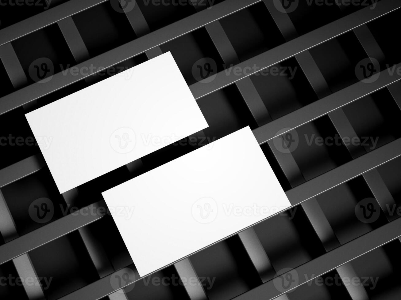 Clean minimal business card mockup with gradient black background. photo