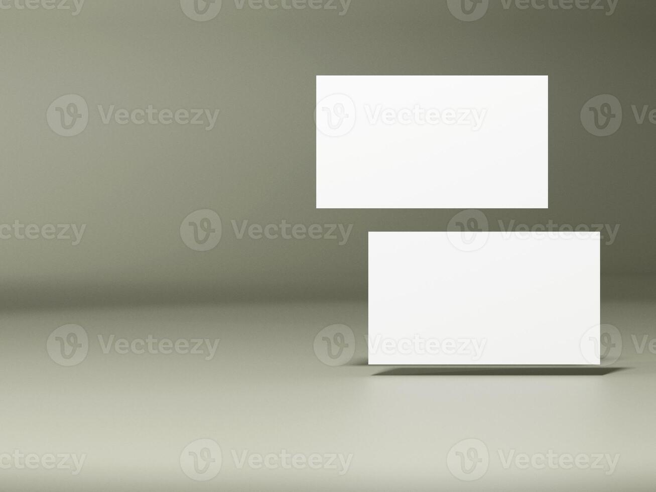 Realistic floating business branding cards template mockup. photo