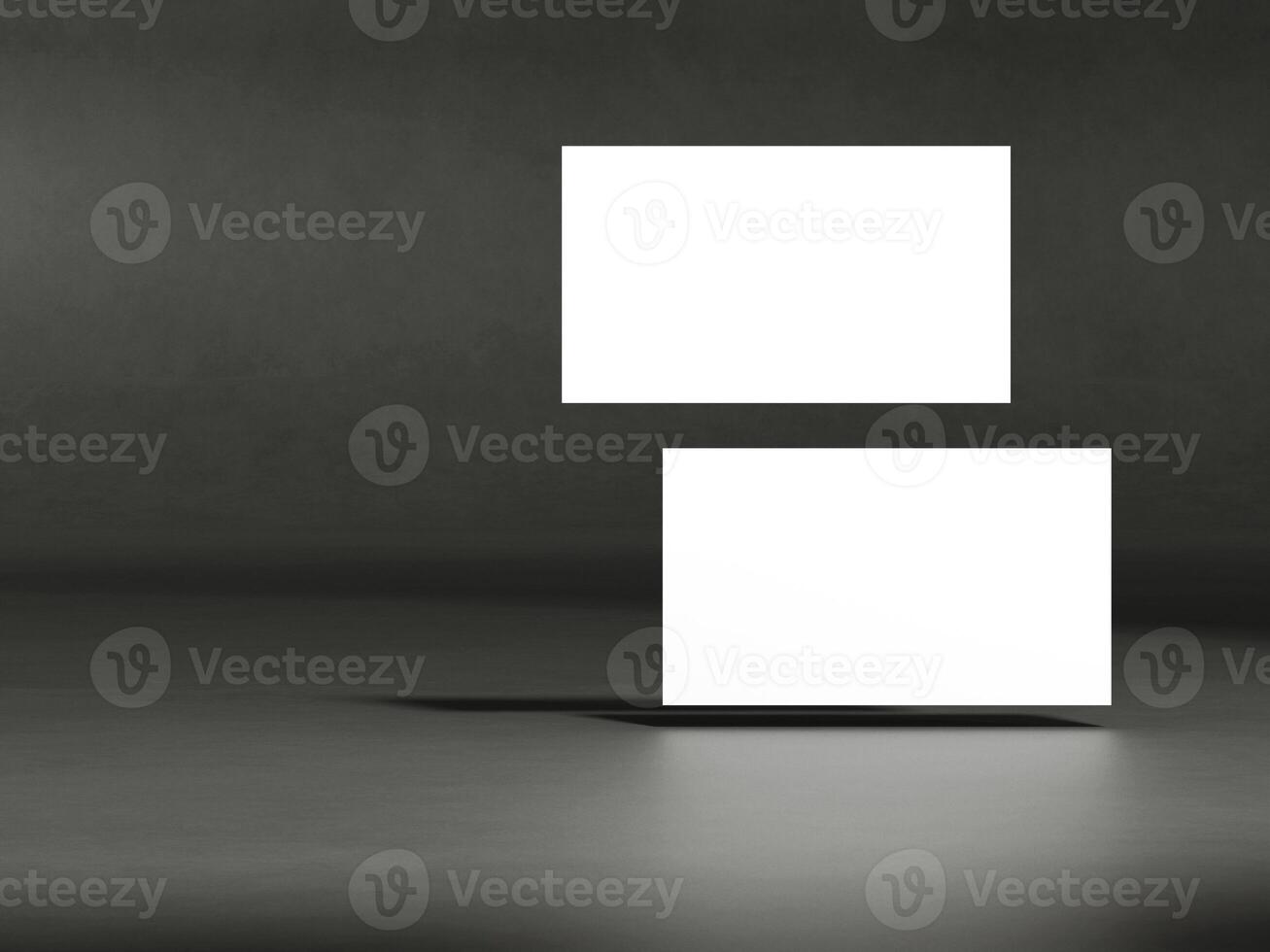 Realistic floating business branding cards template mockup. photo