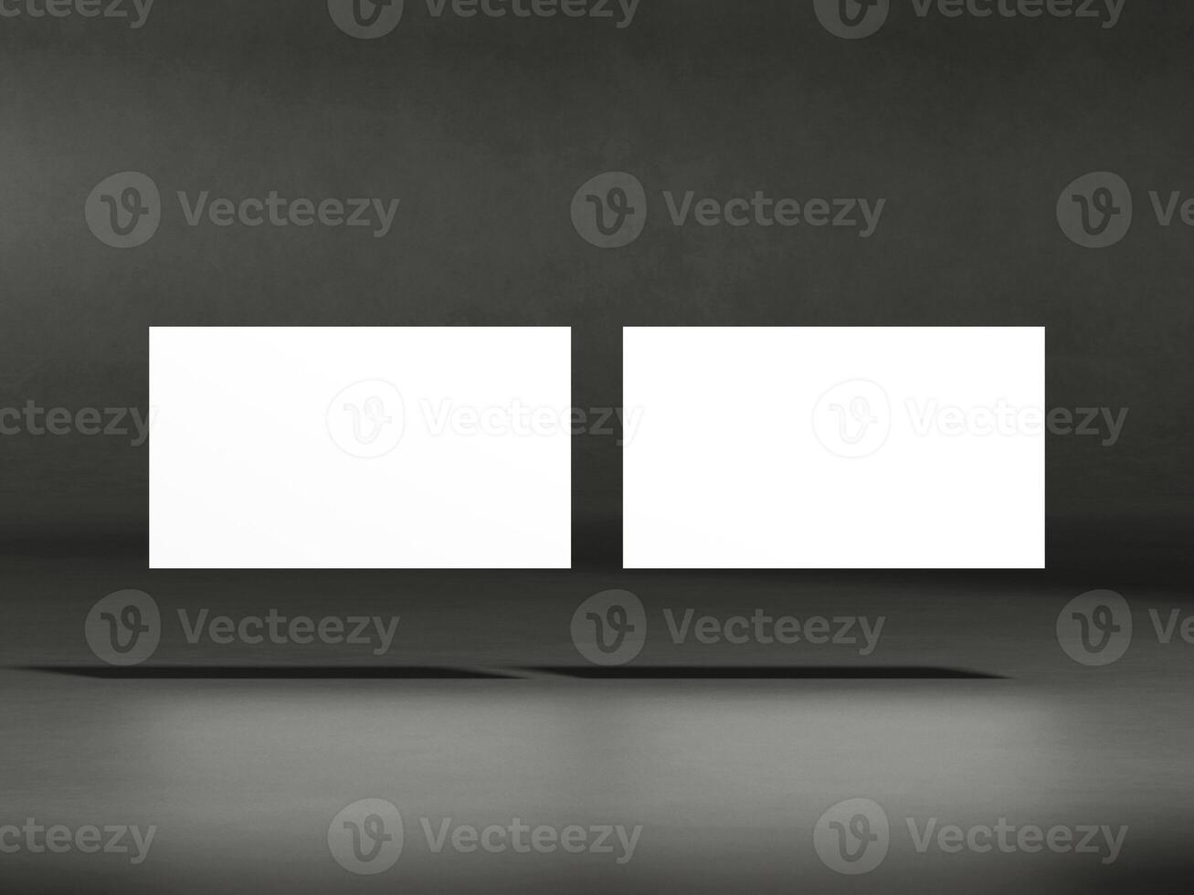 Realistic floating business branding cards template mockup. photo