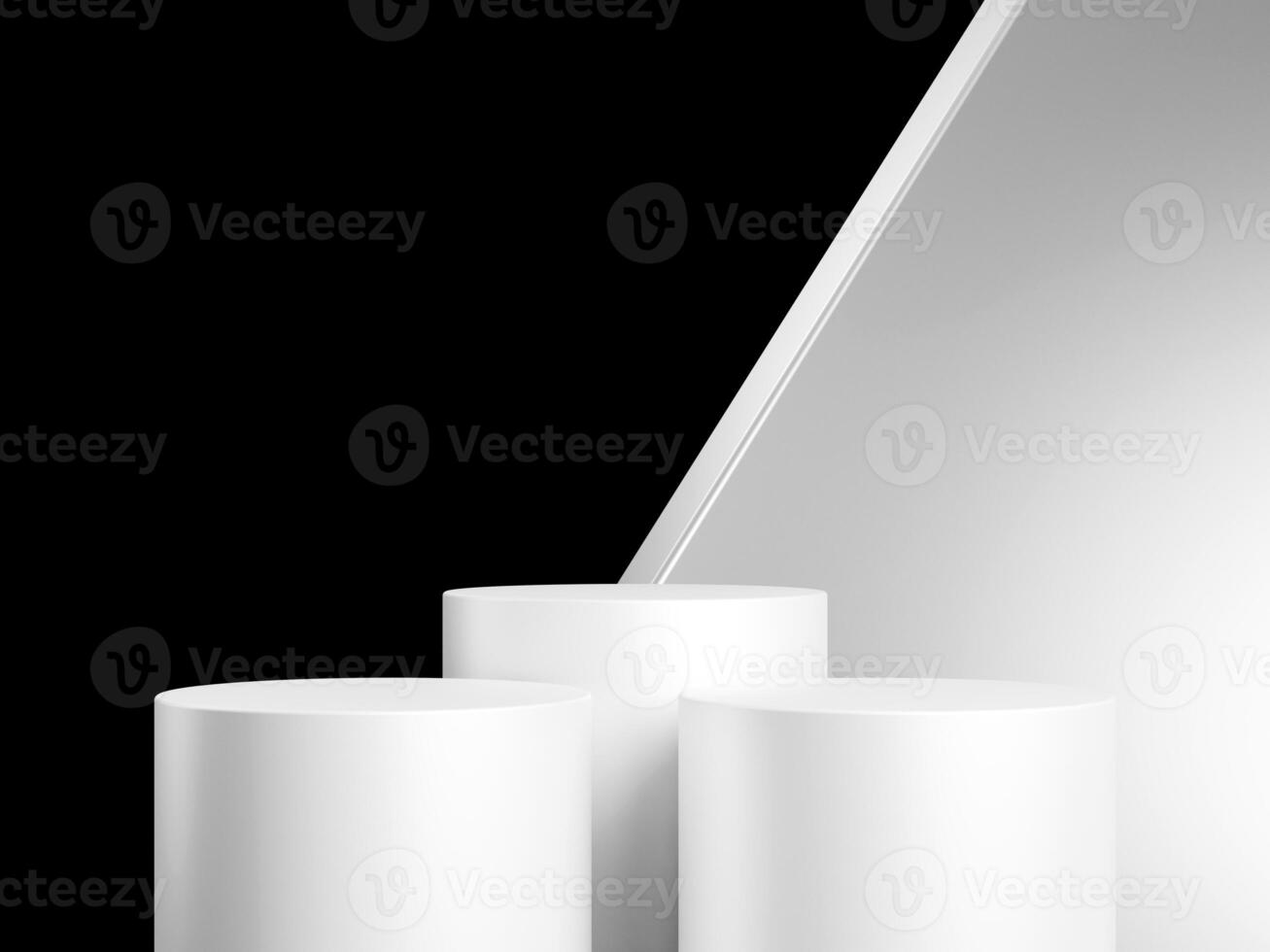 Minimal background white podium and black background for product presentation. photo