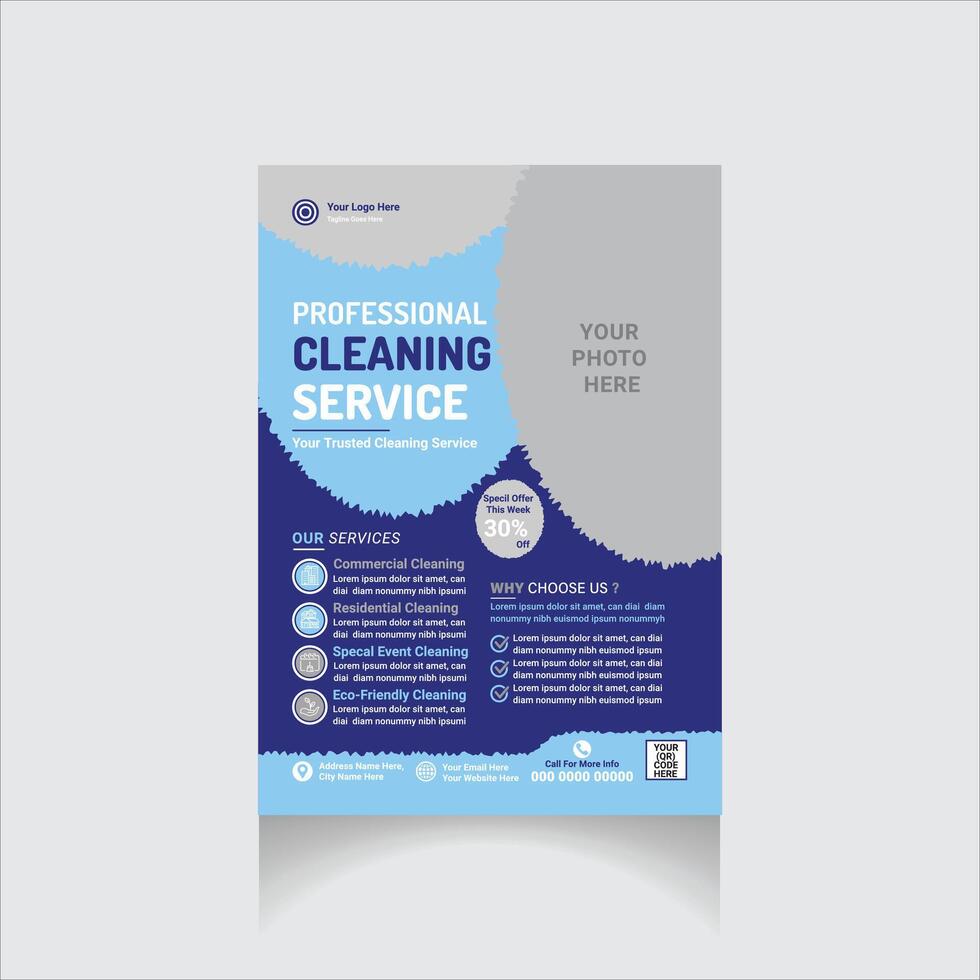cleaning service flyer vector
