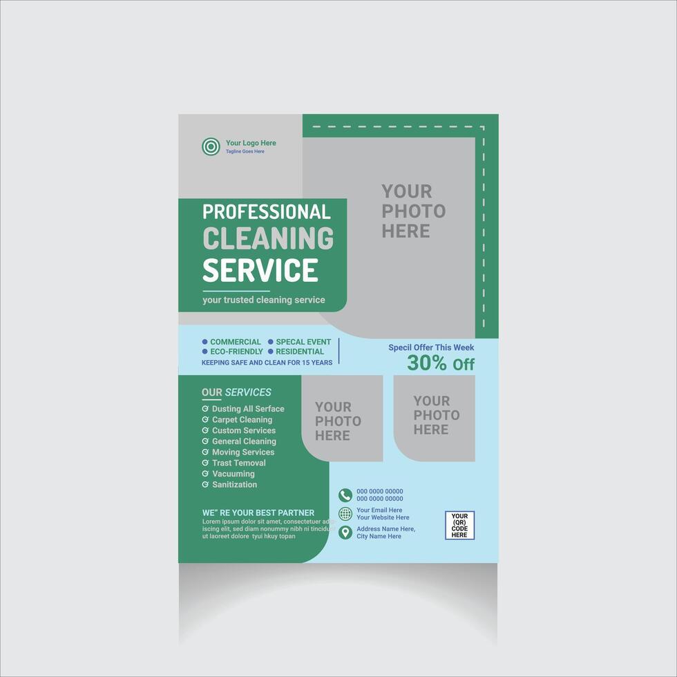 folleto de servicio de limpieza vector