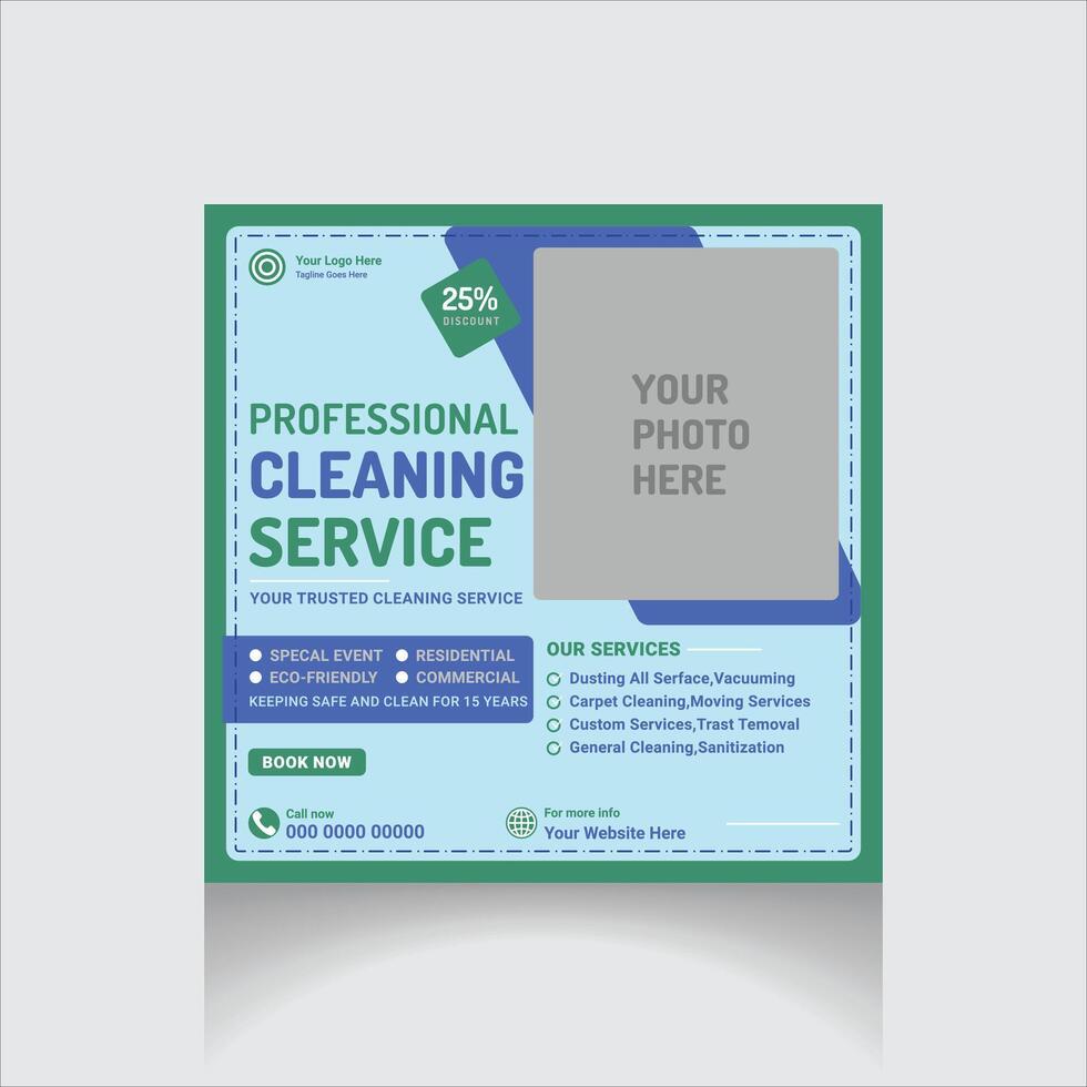 cleaning service social media banner vector