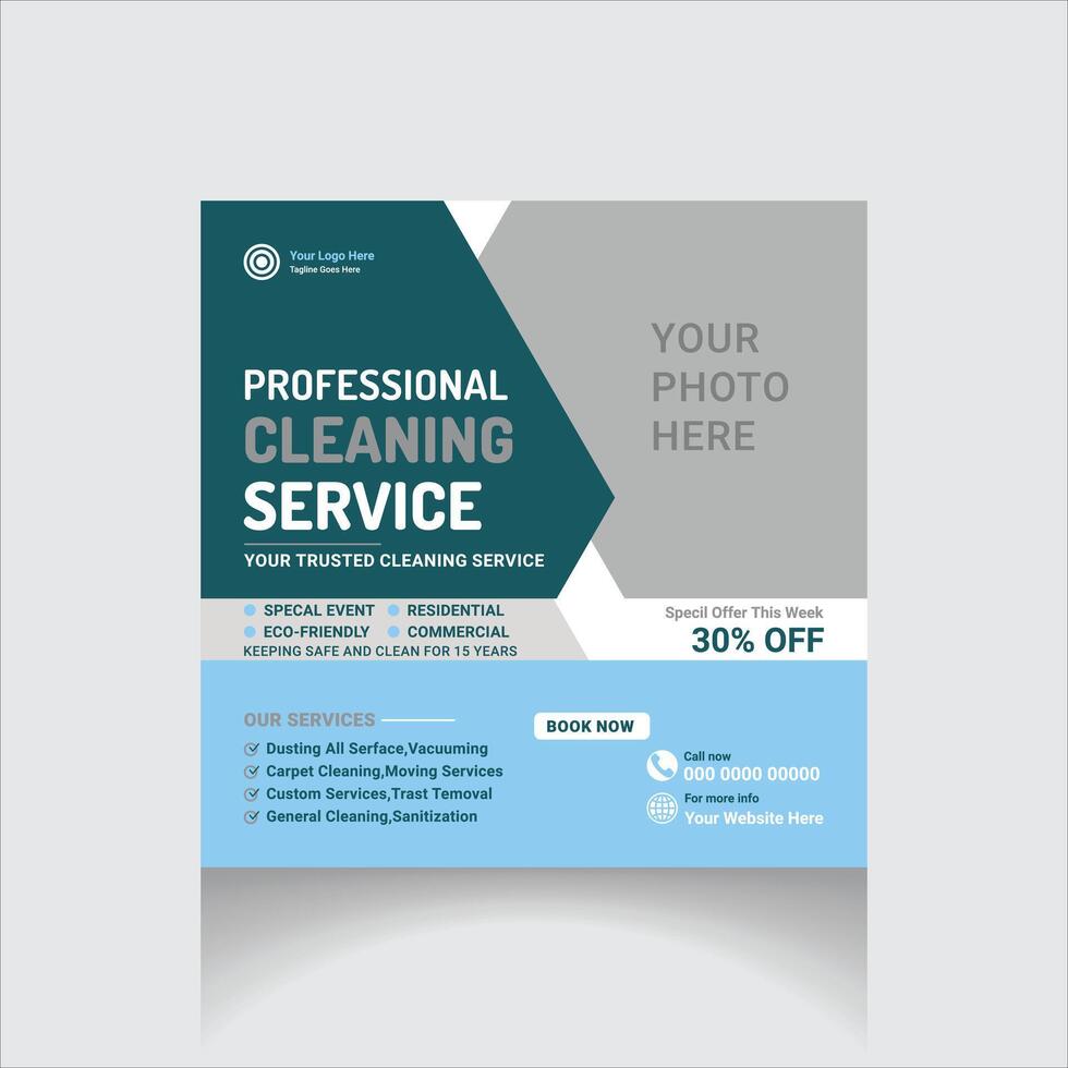 cleaning service social media banner vector