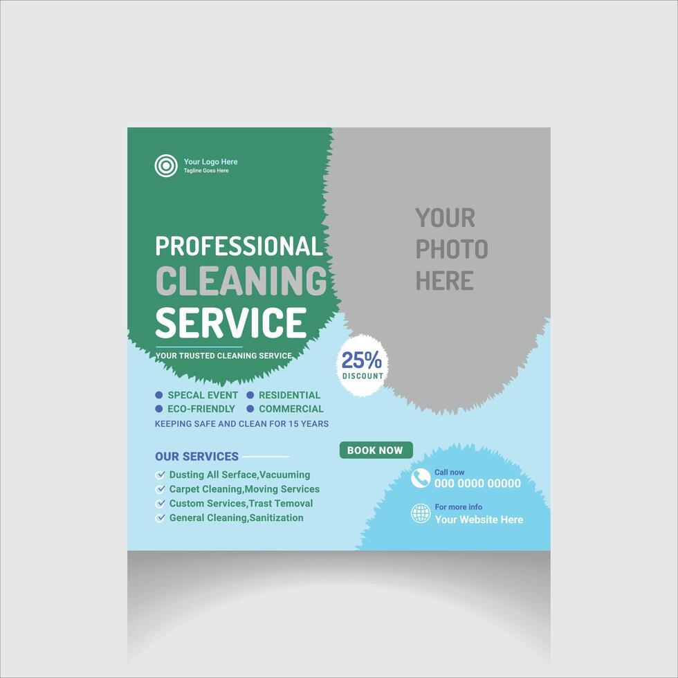 cleaning service social media banner vector