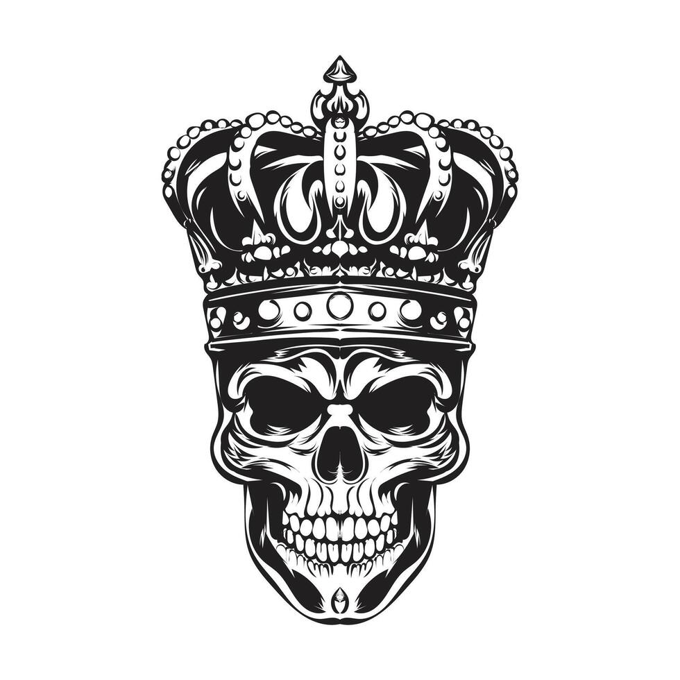 skull with crown vector design illustration