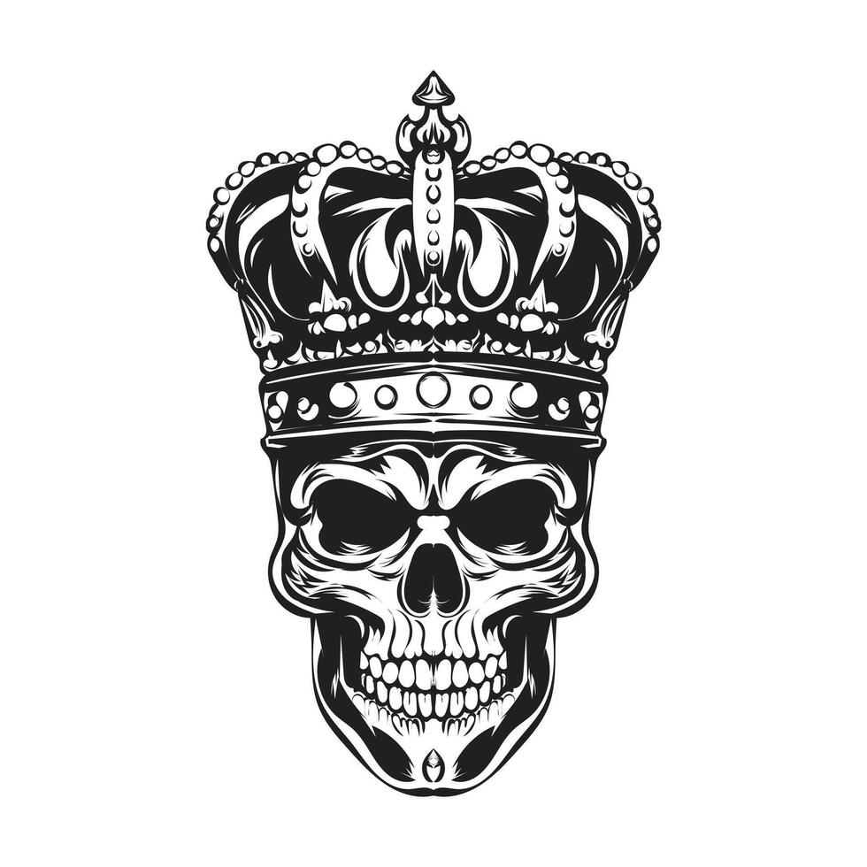 skull with crown vector design illustration