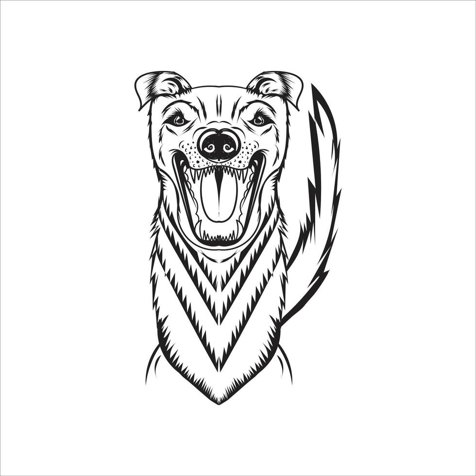 dog vector line art design