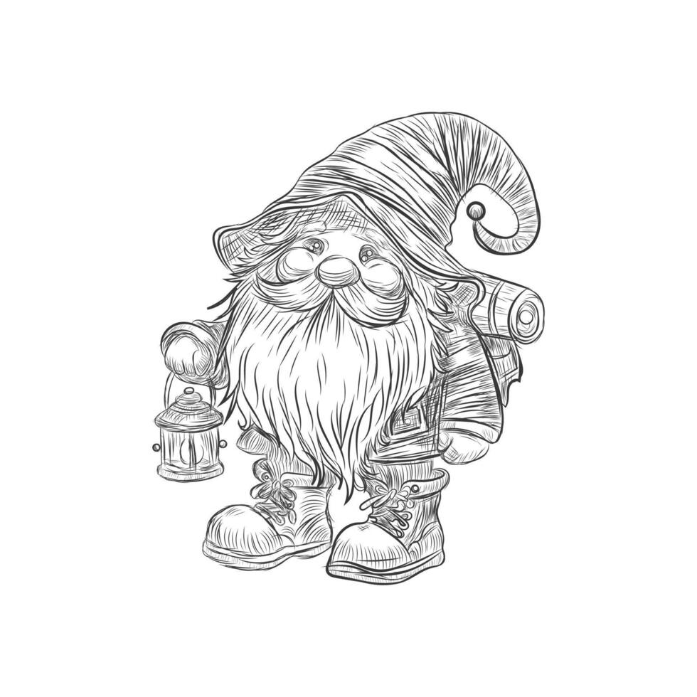hand drawn gnome vector design