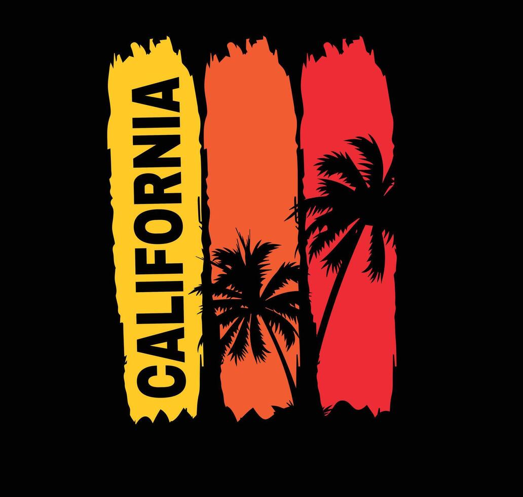 California Surfing T-shirt Design vector