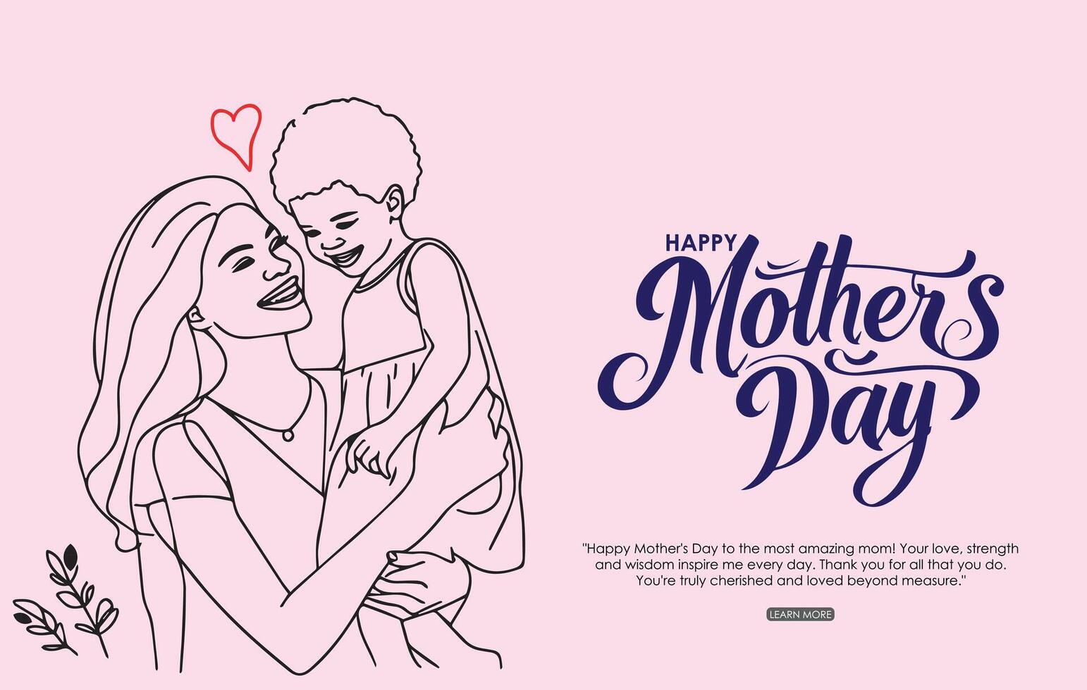 Happy mothers day celebration post with mother and child vector