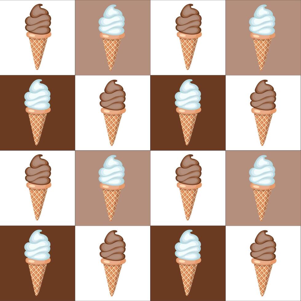 Vanilla and chocolate ice cream 08.03.24-2 vector
