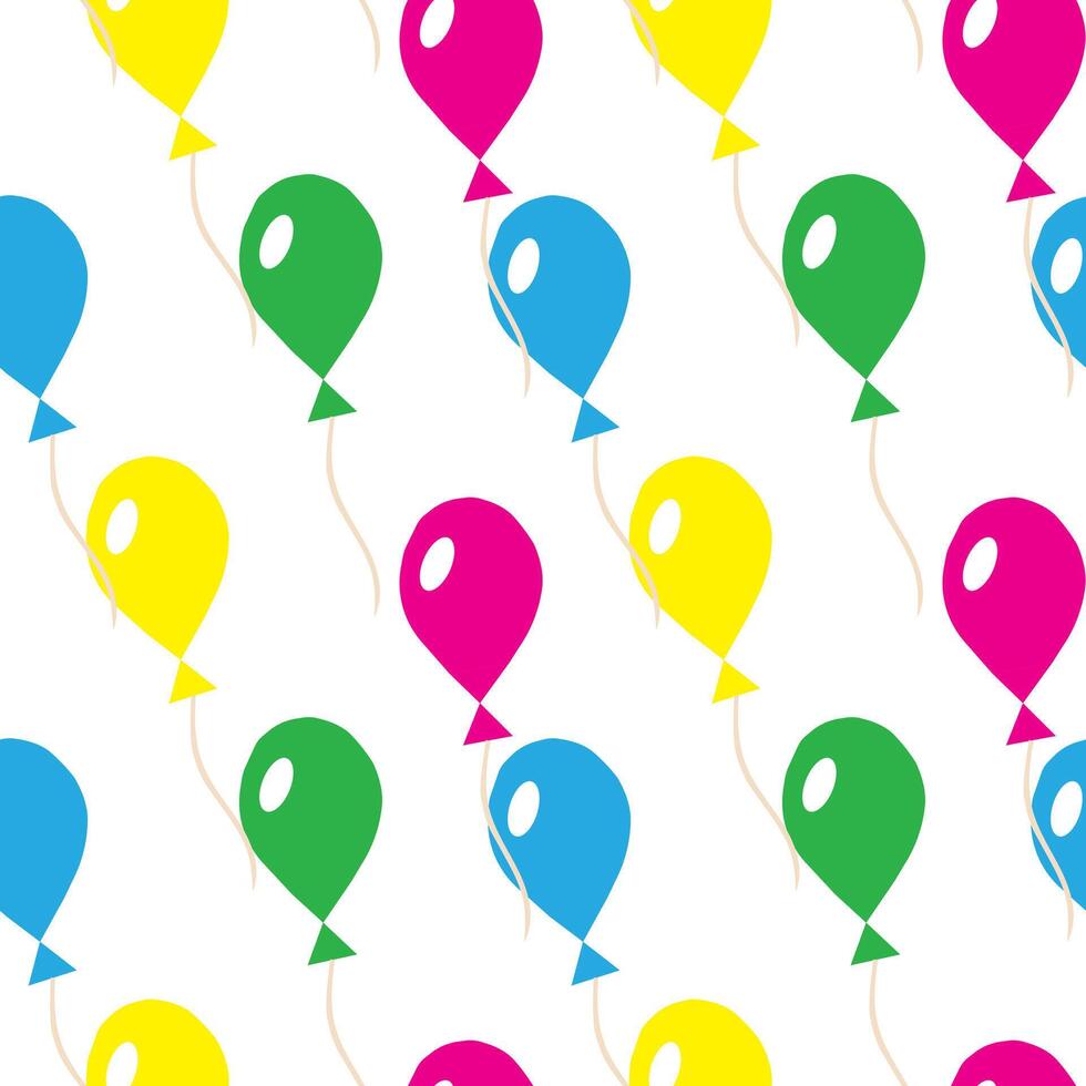 Multi-colored inflatable balls. Seamless pattern. Vector illustration.