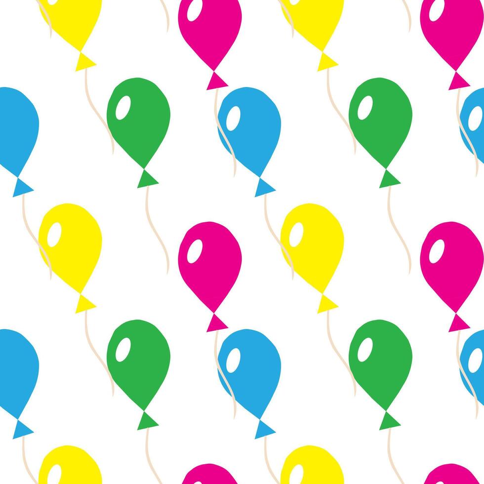 Multi-colored inflatable balls. Seamless pattern. Vector illustration.