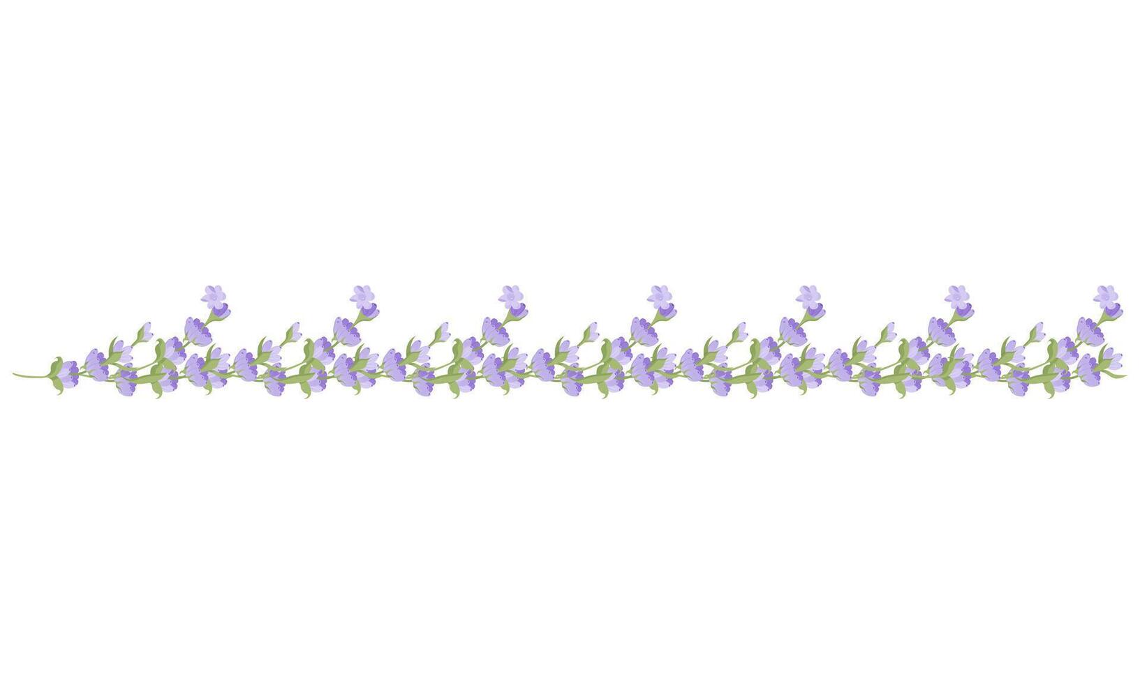 decorativo frontera de lavanda flores para tu diseño. vector ilustración aislado en blanco antecedentes.