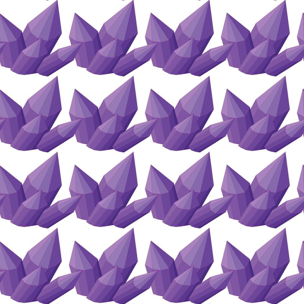 Purple crystal. Simple seamless pattern. Vector illustration.