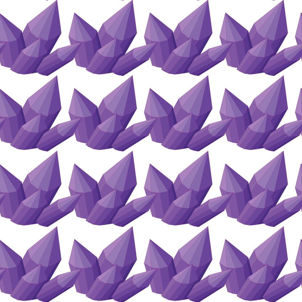 Purple crystal. Simple seamless pattern. Vector illustration.