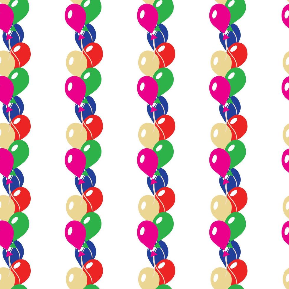 Multi-colored inflatable balls. Seamless pattern. Vector illustration.