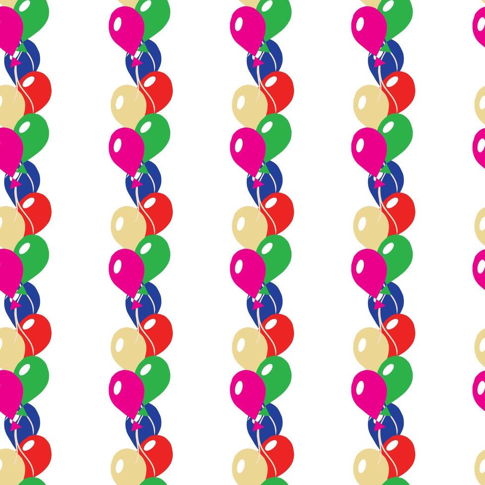 Multi-colored inflatable balls. Seamless pattern. Vector illustration.