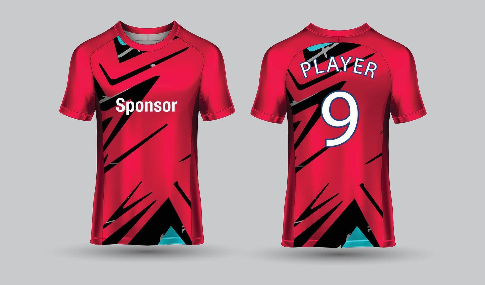 Soccer jersey sport t-shirt design mockup for football club vector