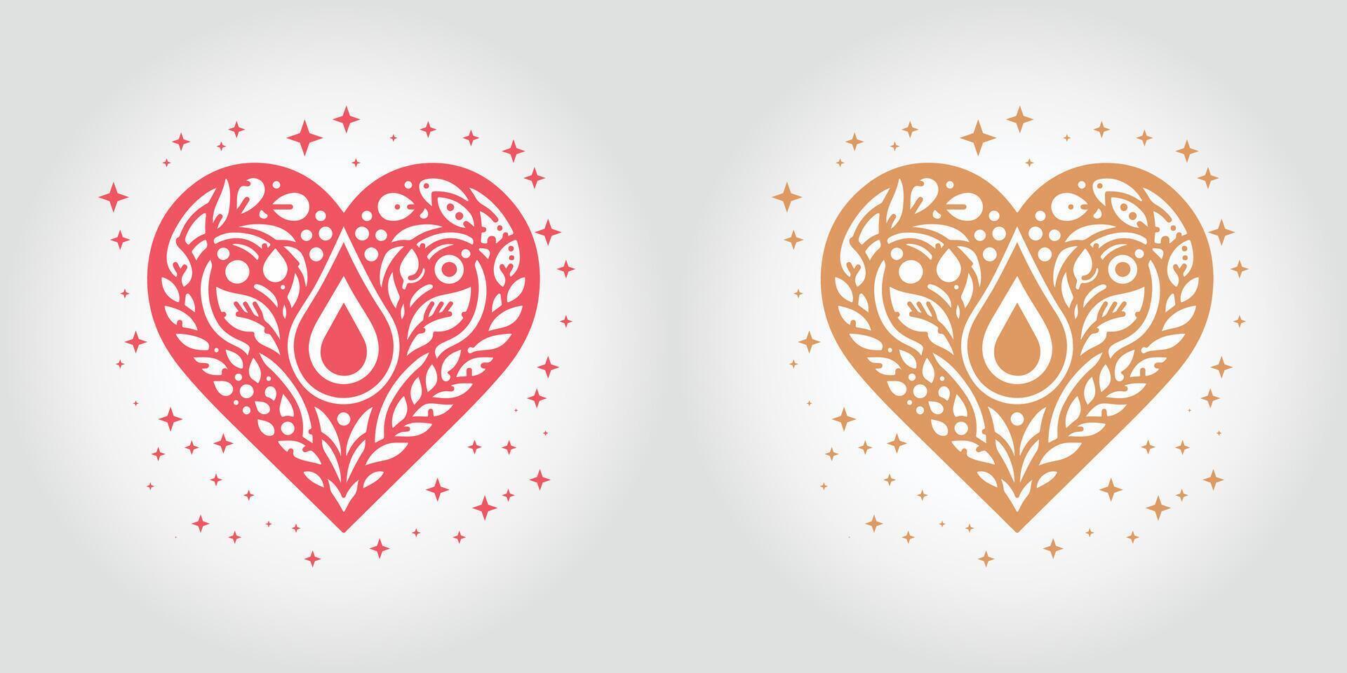 Love's Heart Shape Abstract Delight vector