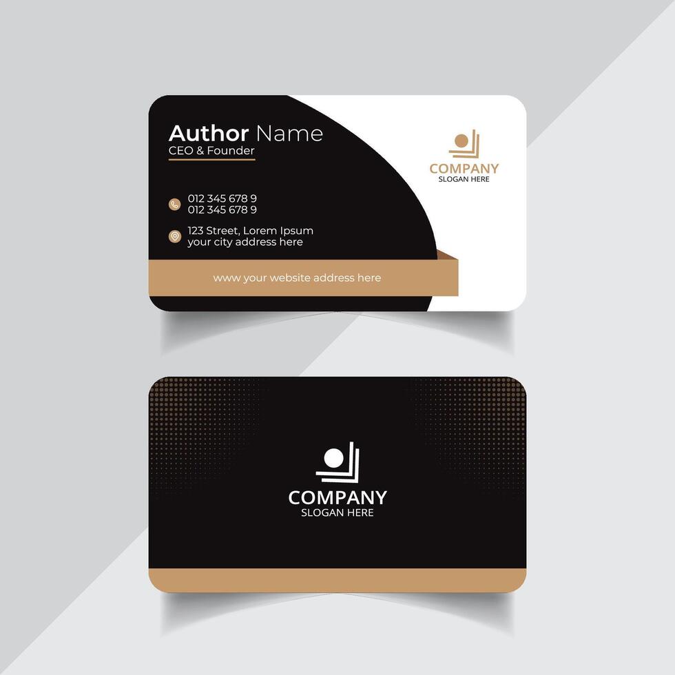 Yellow and black color vector business card design template or abstract visiting card
