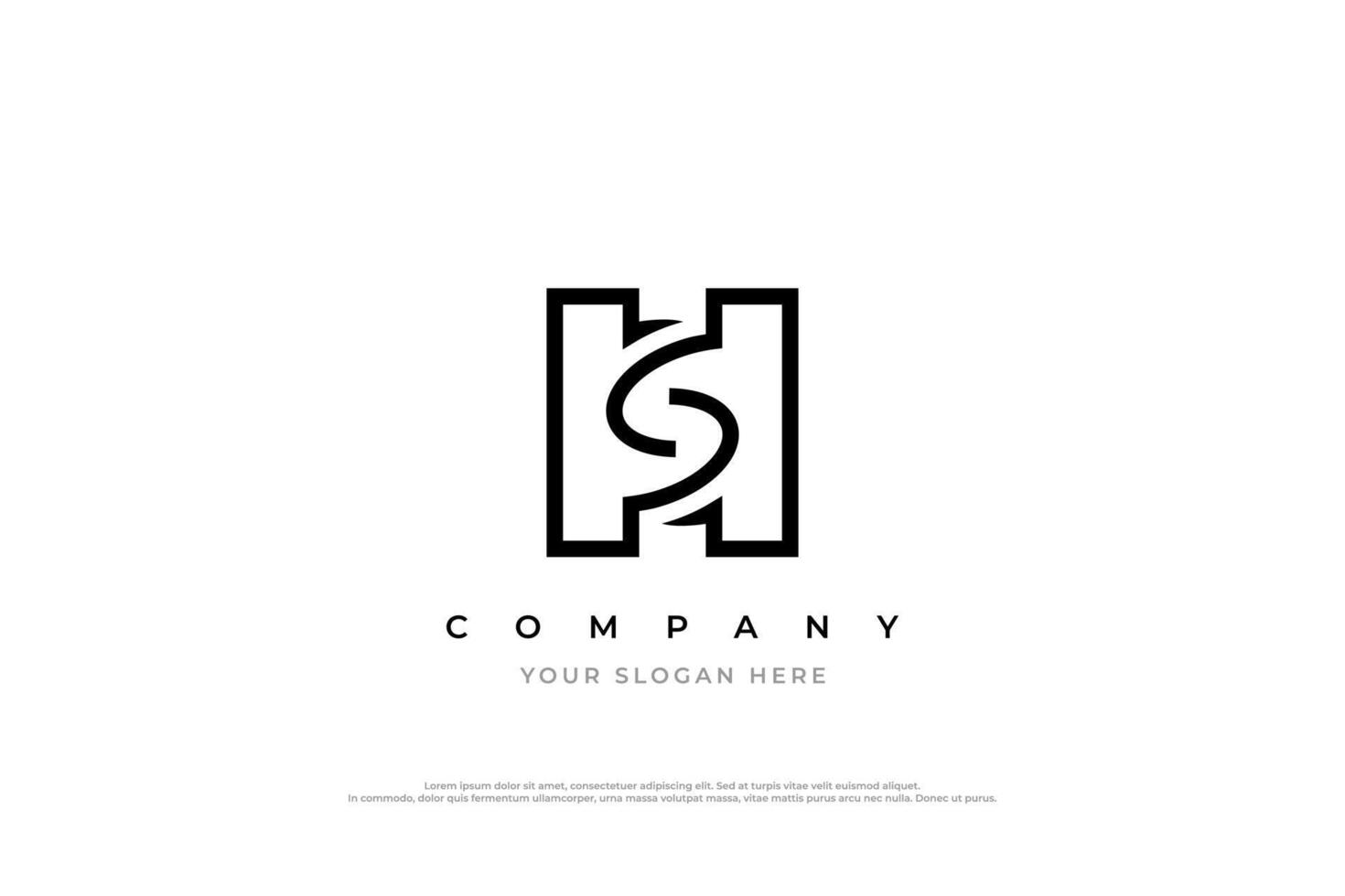 Initial Letter SH Logo or HS Logo Design vector