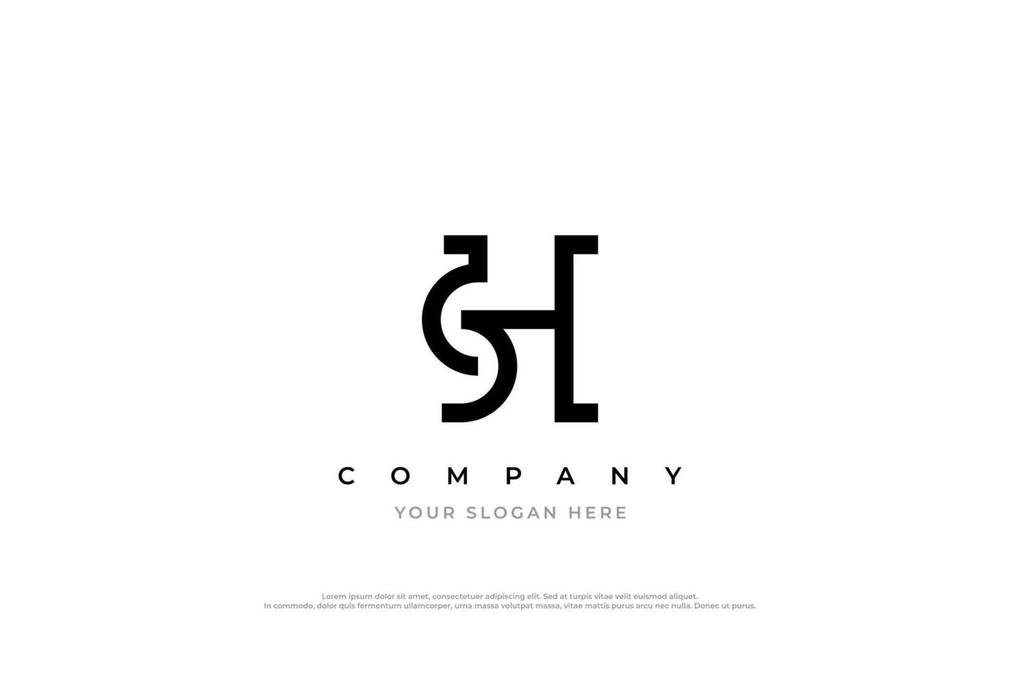 Initial Letter SH Logo Design vector